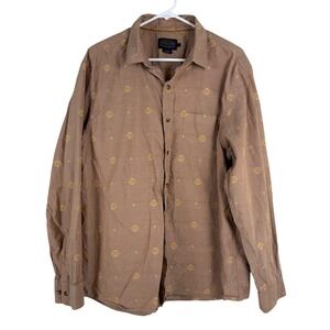Pendleton Woolen Mills Mens Button Up Shirt XL Brown‎ Patterned Long Sleeve